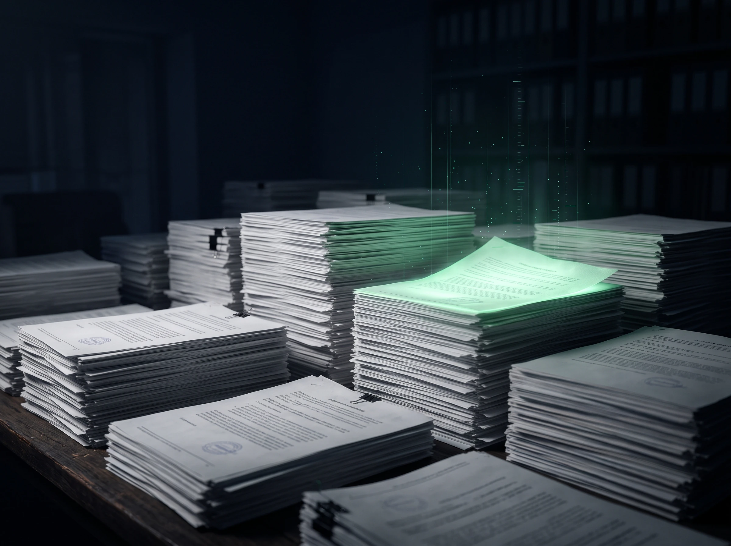 Stacked public contract notices with one highlighted